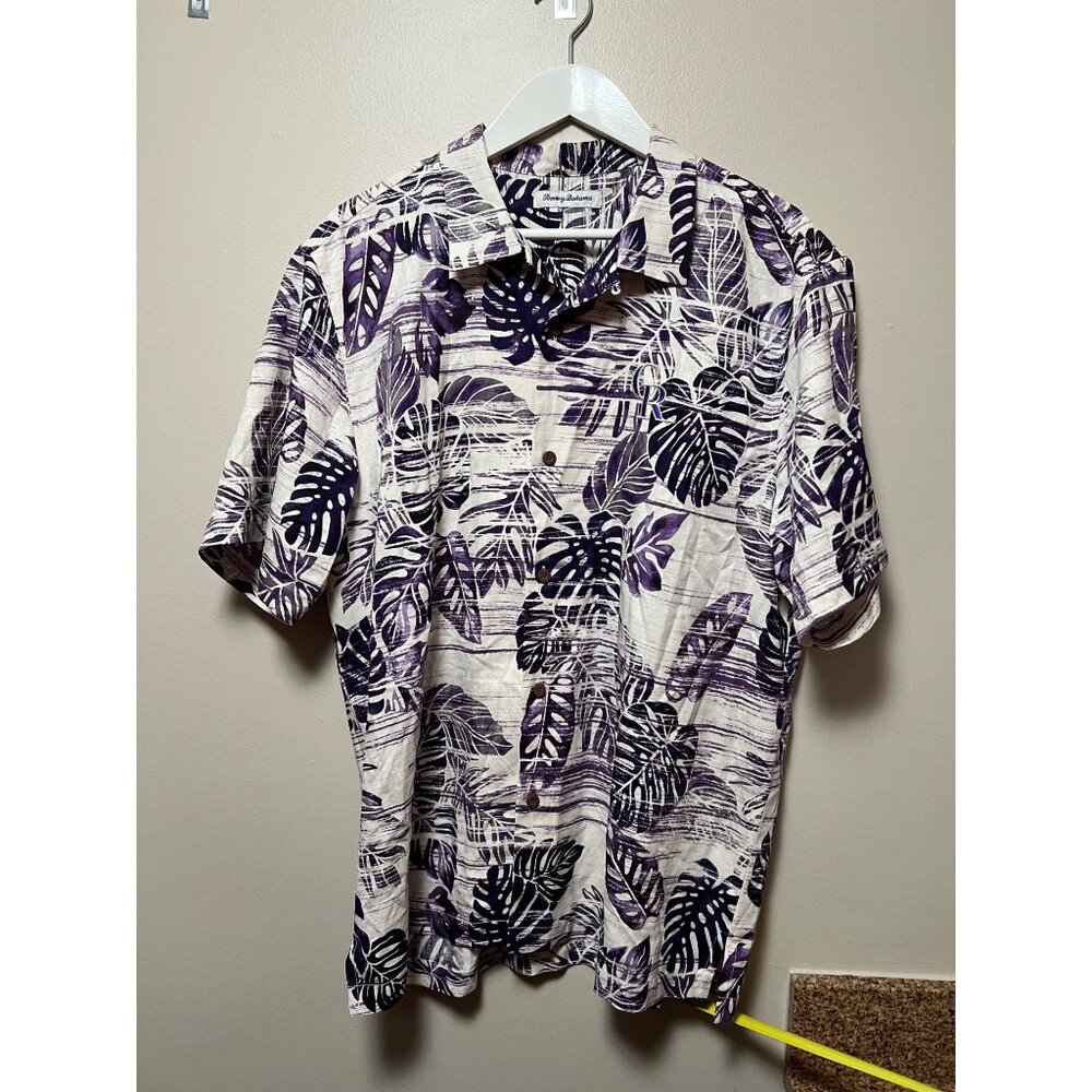 Tommy Bahama 100% Silk‎ Colorado Rockies Short Sleeve Button Up Shirt - Size L